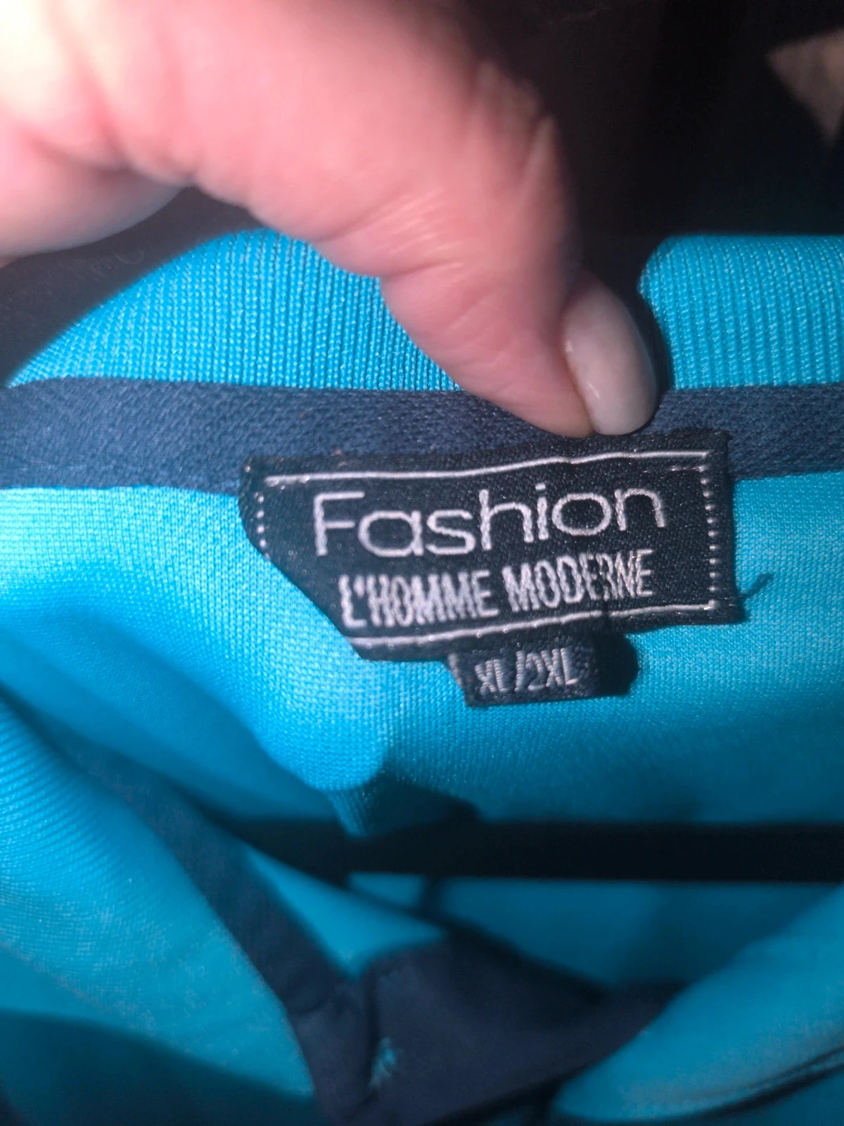 Blauw turquoise herenpolo Fashion L'Homme Moderne XXL – photo 3